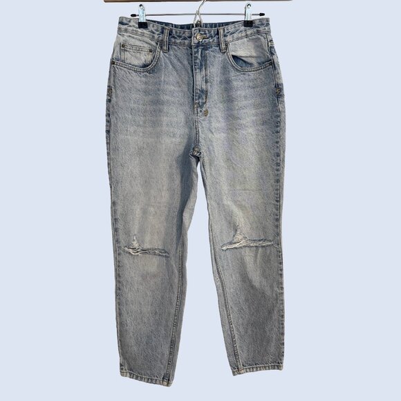 Ksubi Playback Karma High Rise Jeans, Light Vintage Wash, Distressed Knees - Picture 1 of 12